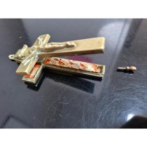 Napoleon III Reliquary Cross - Closure With Pin