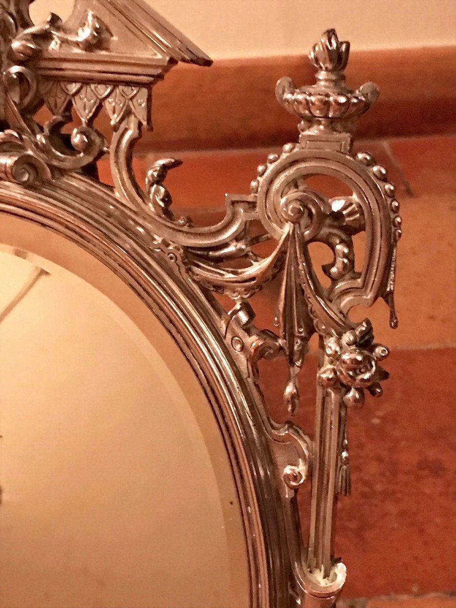Toilet Mirror In Silvered Bronze Circa 1870-photo-4