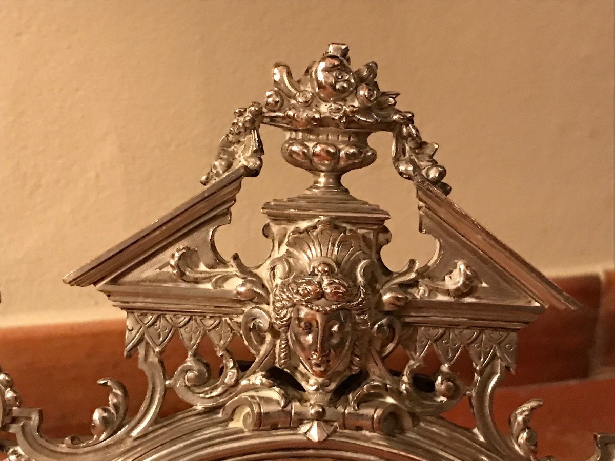 Toilet Mirror In Silvered Bronze Circa 1870-photo-1