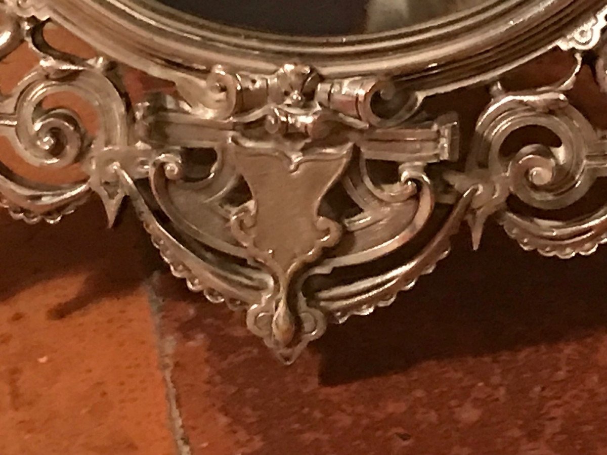 Toilet Mirror In Silvered Bronze Circa 1870-photo-2