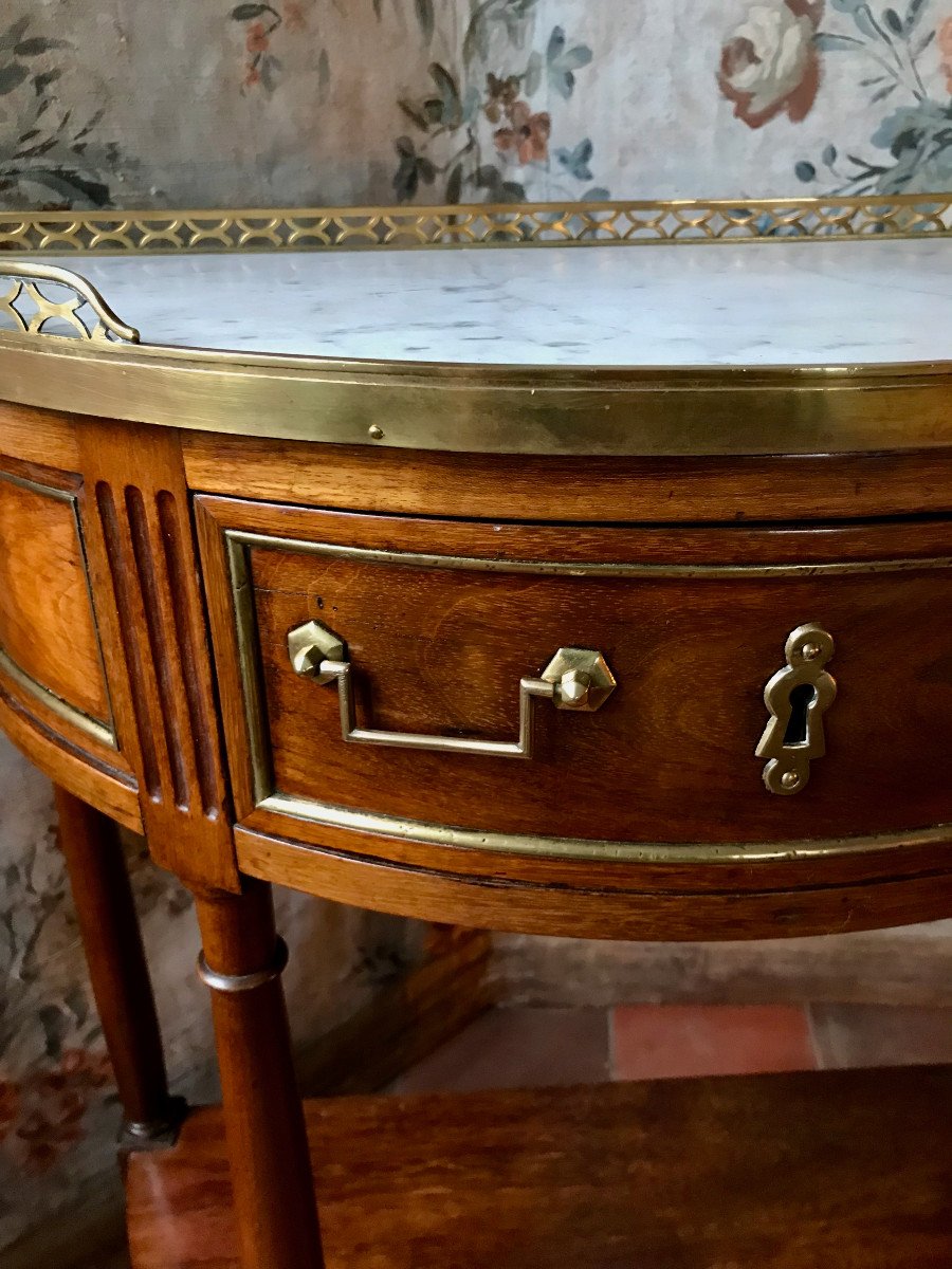 Petite Console Demi-Lune époque Louis XVI Acajou XVIIIe-photo-2