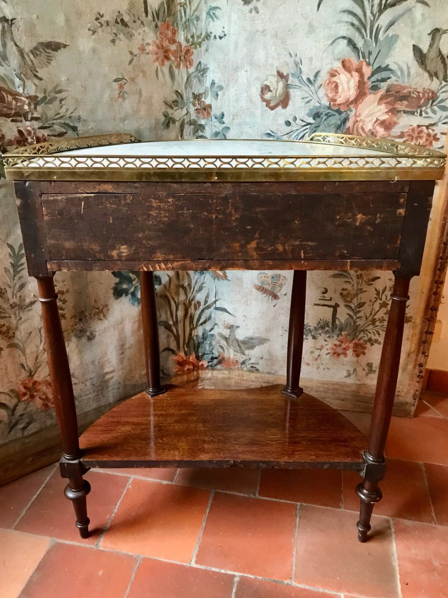 Petite Console Demi-Lune époque Louis XVI Acajou XVIIIe-photo-8