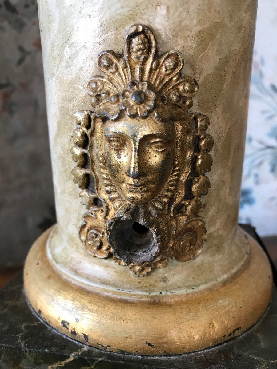 Coffee Fountain Painted Sheet Metal And Gilded Lead Early 19th Century-photo-2