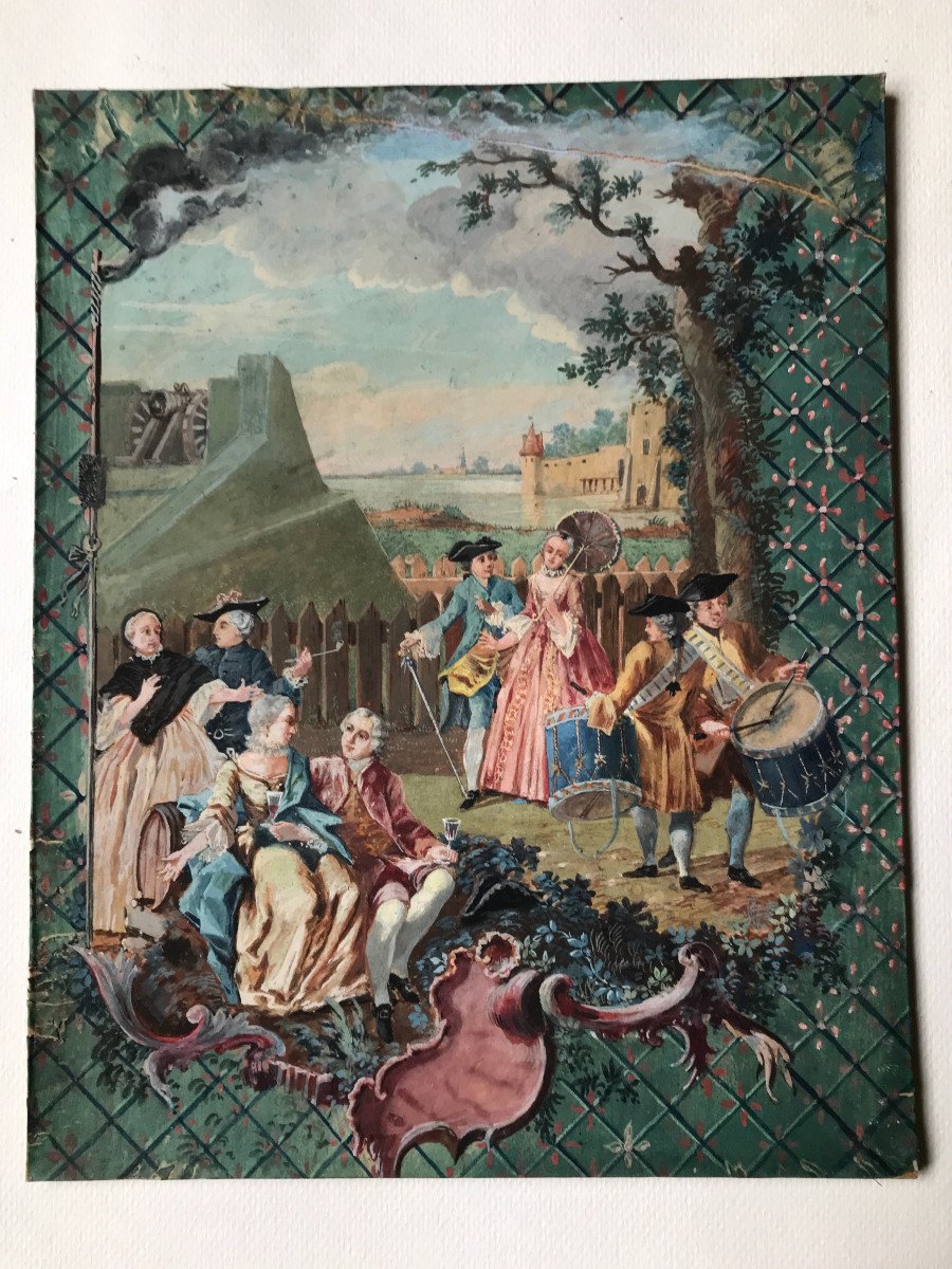 Gouache On Vellum Mid 18th Century Holland Or Belgium