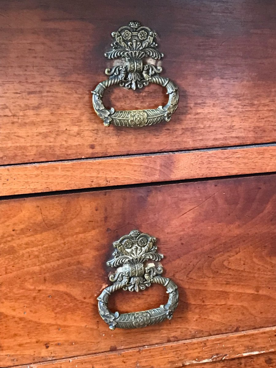 Empire Period Chest Of Drawers Walnut And Burl Walnut Early 19th Century-photo-4