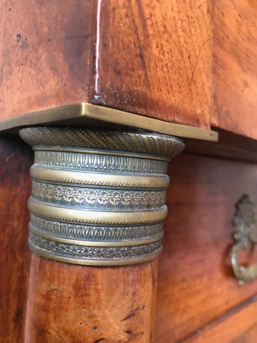 Empire Period Chest Of Drawers Walnut And Burl Walnut Early 19th Century-photo-6