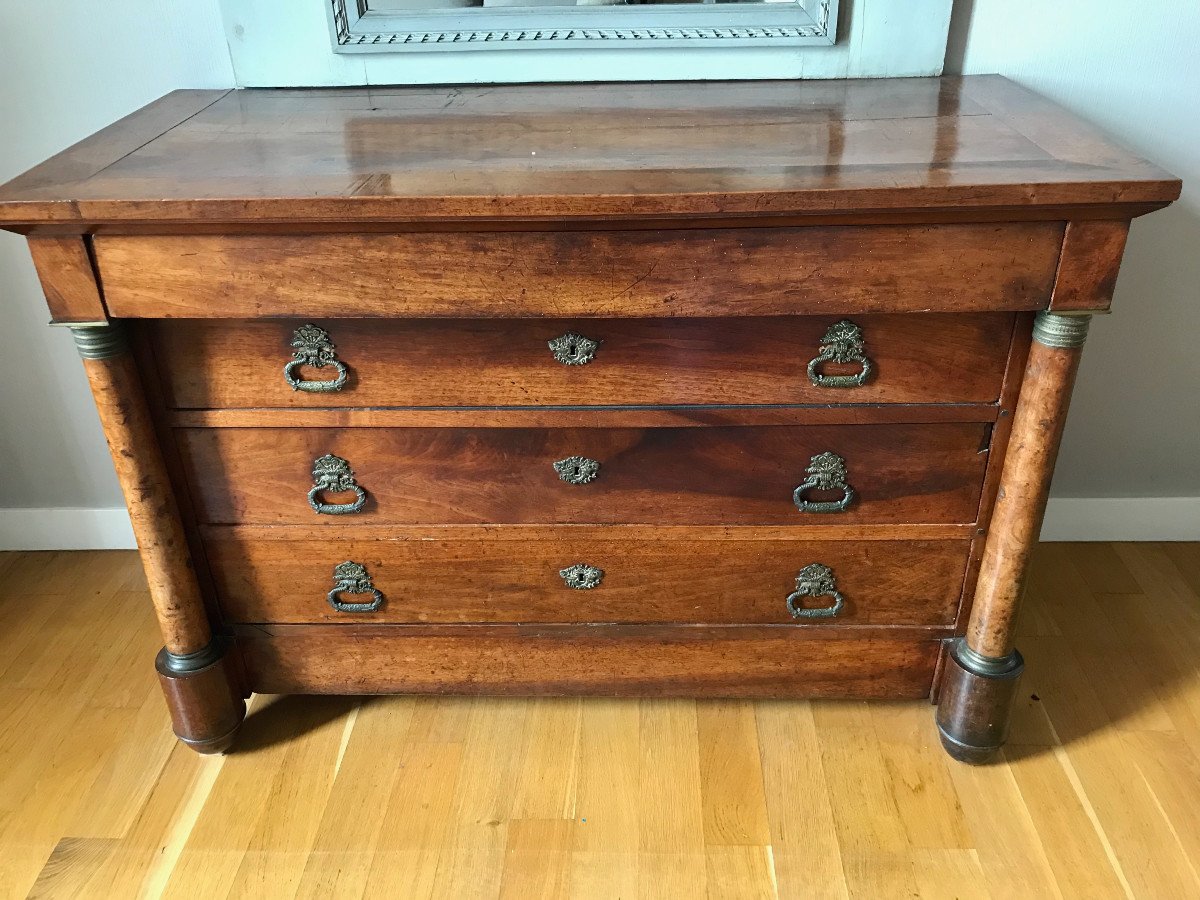 Empire Period Chest Of Drawers Walnut And Burl Walnut Early 19th Century