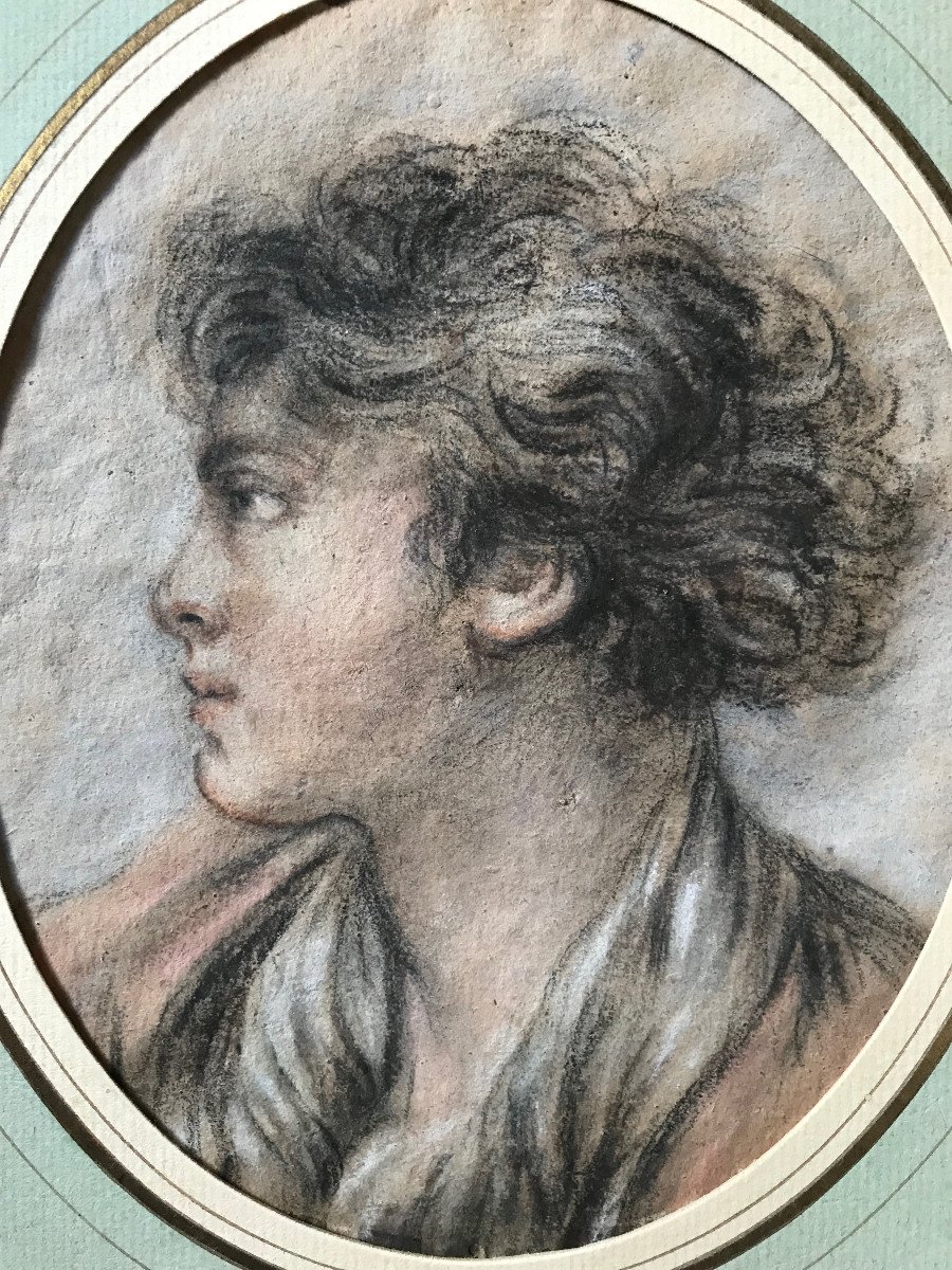 Dessin Portrait XVIIIe Siècle Ent. François Boucher-photo-3