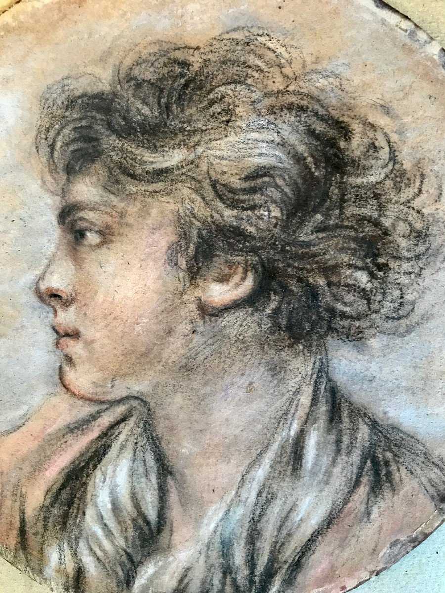 Dessin Portrait XVIIIe Siècle Ent. François Boucher-photo-2