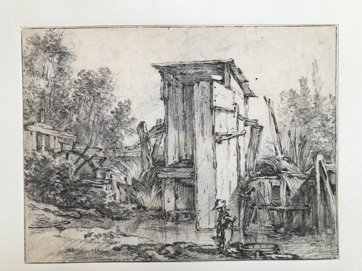 Framed Drawing By François Boucher 18th-photo-2