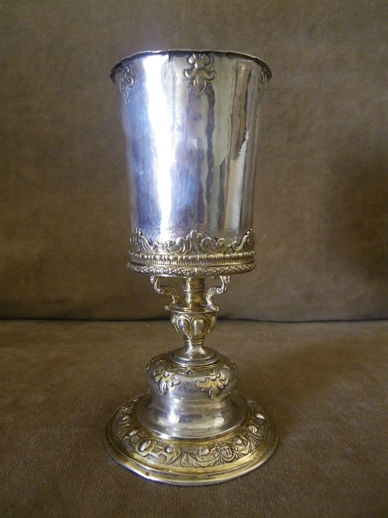 Coupe Sur Pied Baroque En Argent Et Vermeil