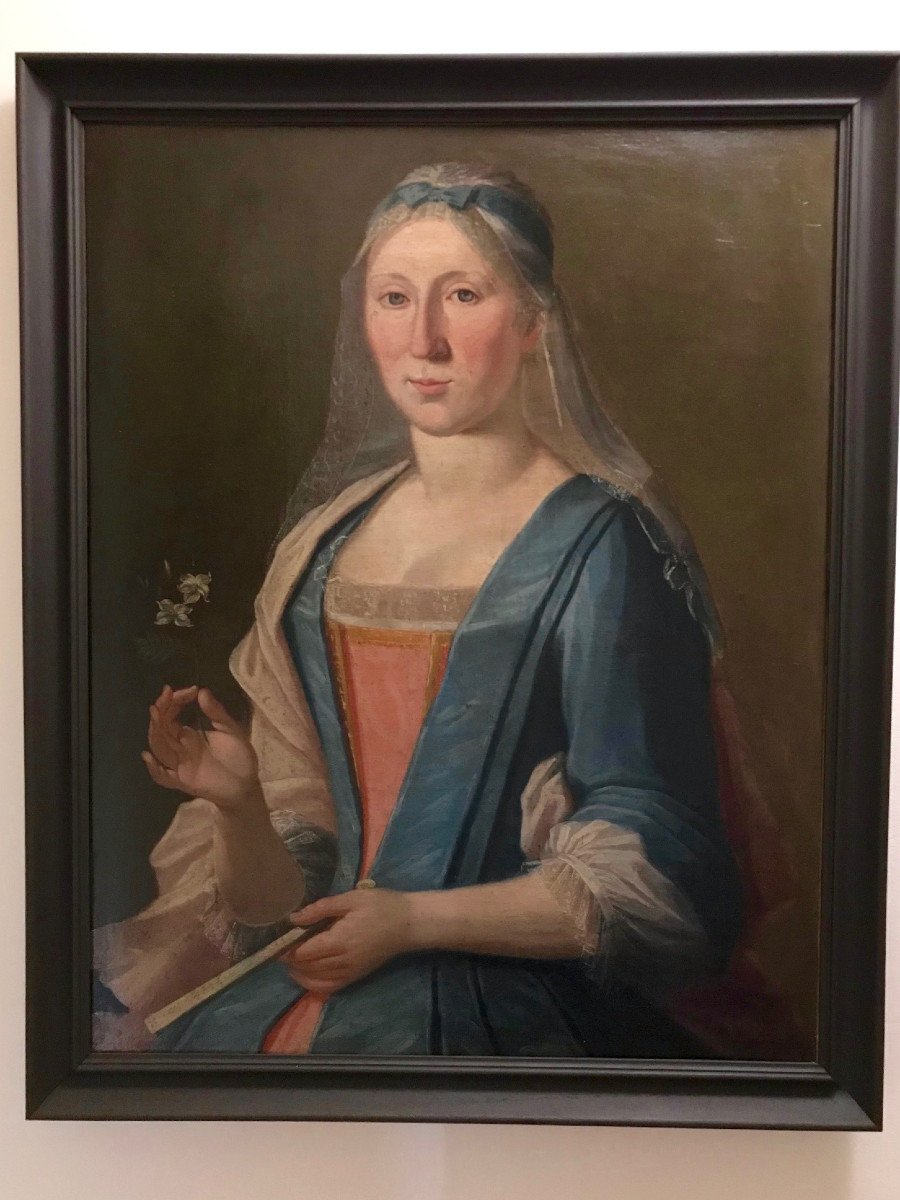 Portrait Of Lady Oil On Canvas Mid-18th