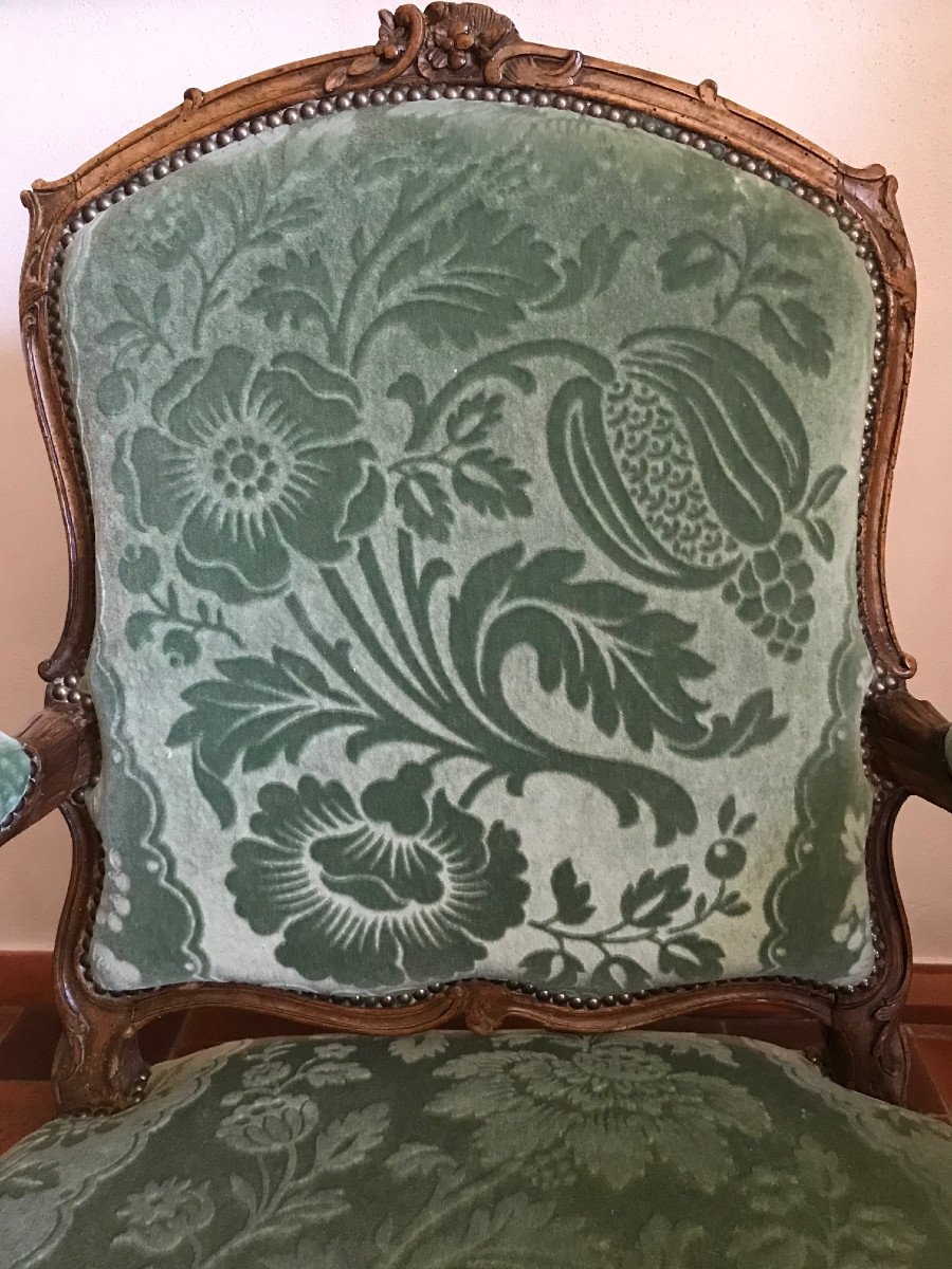 Large 18th Century Low Armchair, Louis XV Period-photo-2