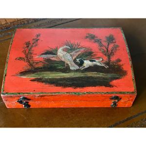 18th Century Lacquered Wood Quadrille Token Or Game Box