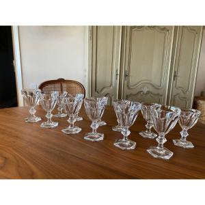 Set Of 12 Crystal Glasses Harcourt Model Signed Baccarat