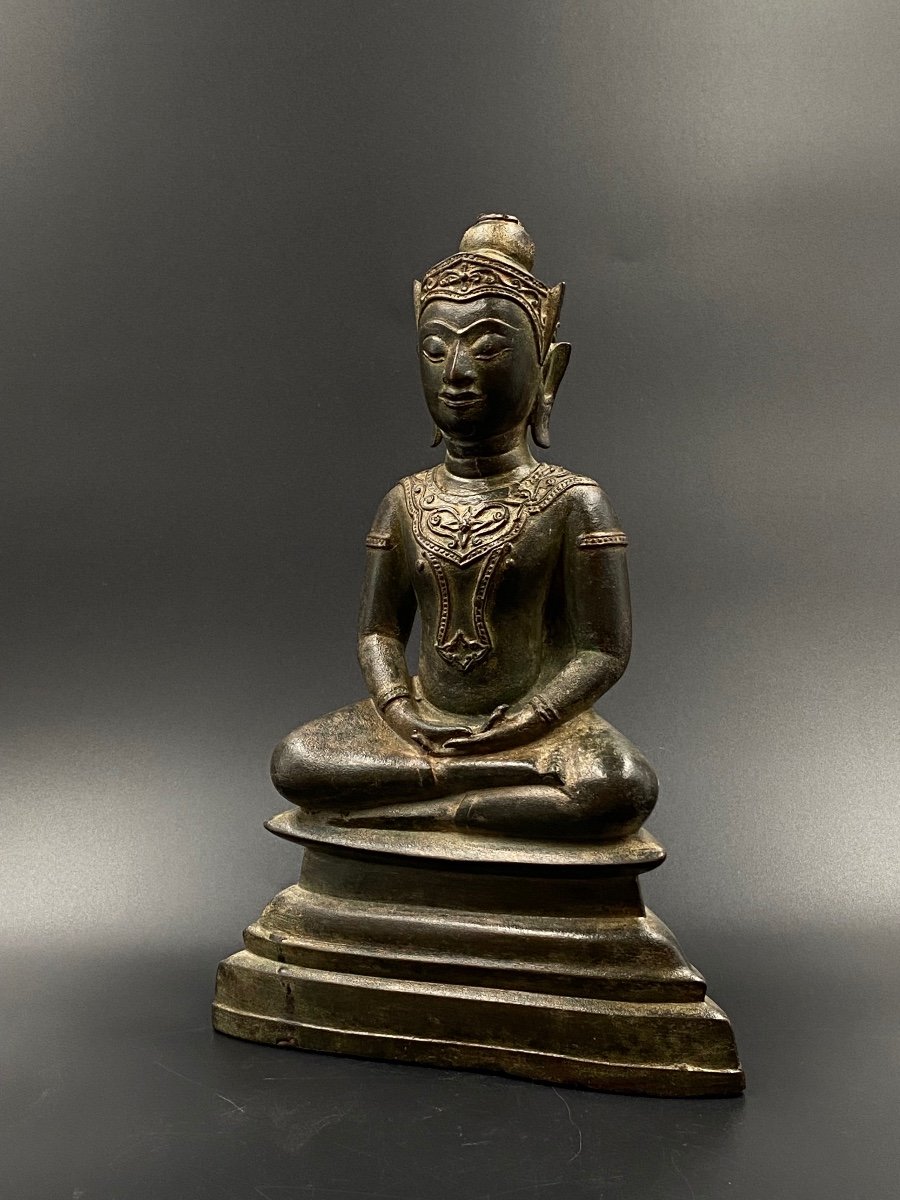 Bouddha, bronze, Siam, XVII-XVIII ème-photo-2