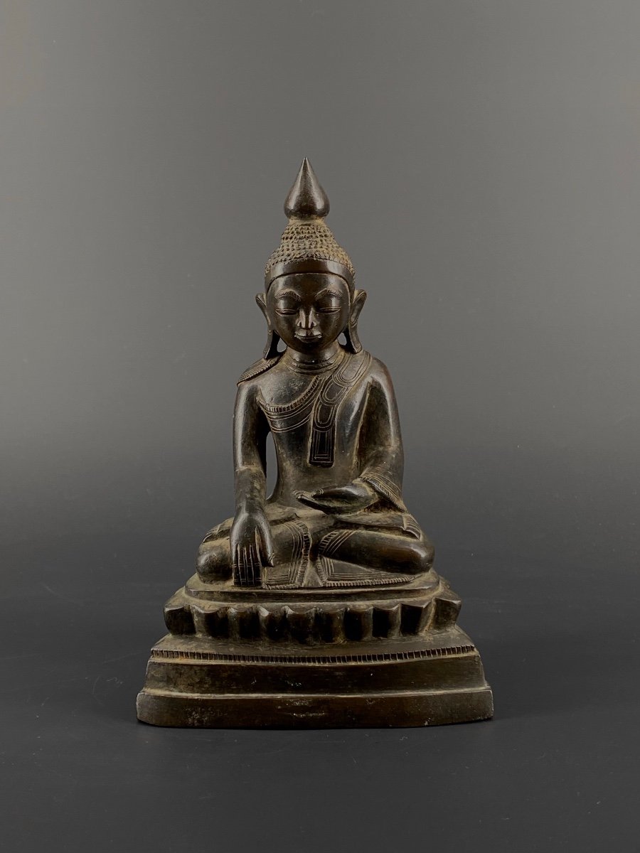 Bouddha en bronze, Birmanie, XIX ème-photo-3