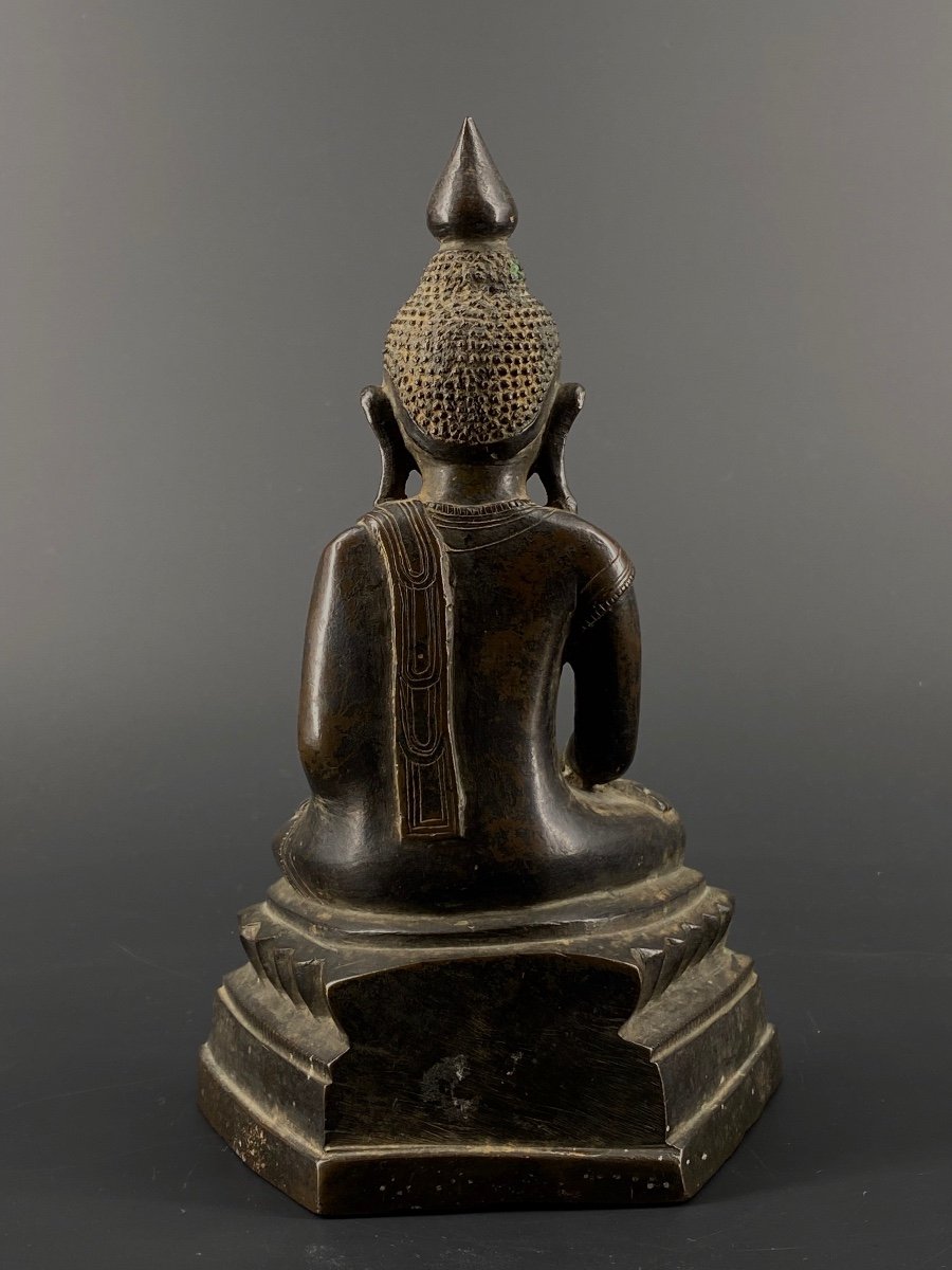 Bouddha en bronze, Birmanie, XIX ème-photo-5