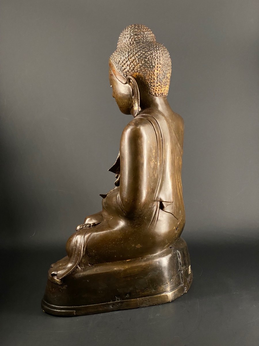 Large Bronze Buddha, Burma, 19th Century-photo-2