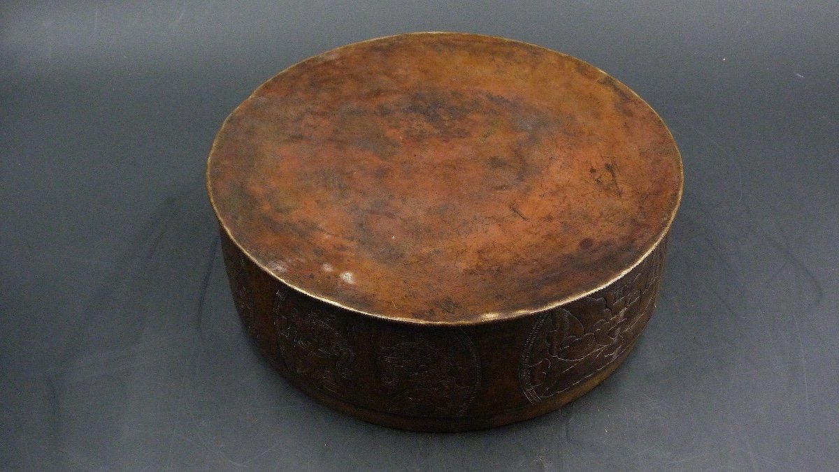 Large Embossed Copper Box, Nepal, 19th/20th Century-photo-5