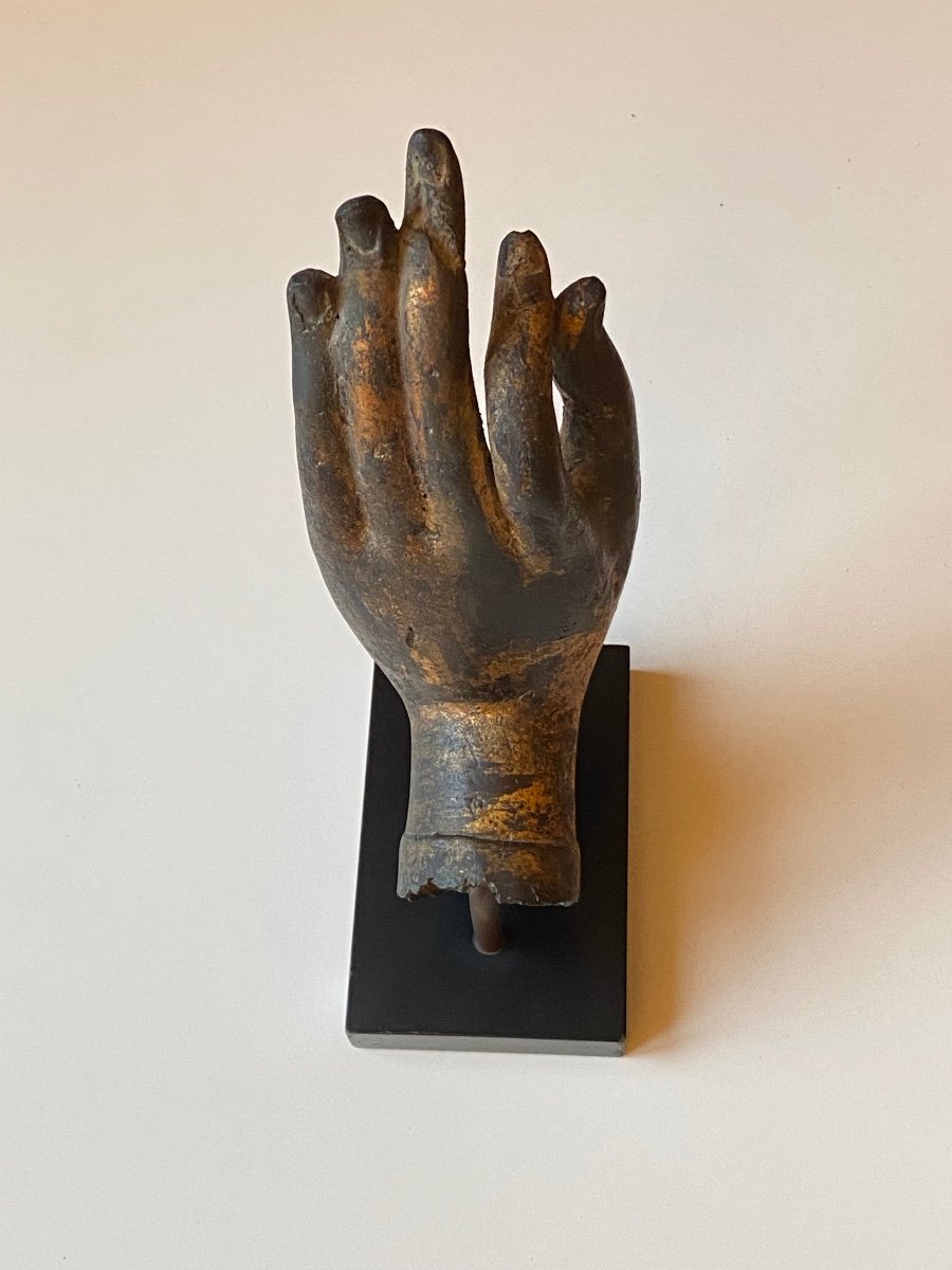 Buddha's Hand, Gilded Bronze, Thailand-photo-3