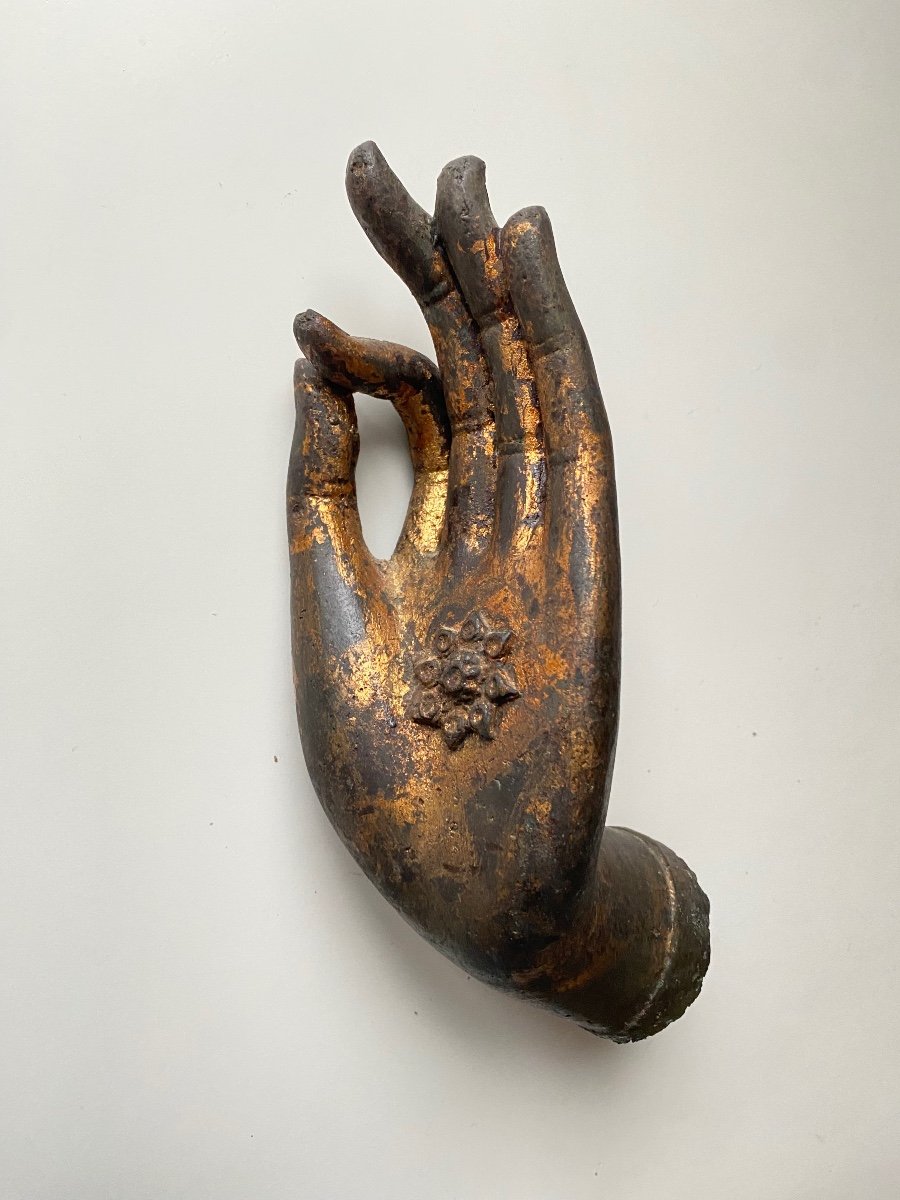 Buddha's Hand, Gilded Bronze, Thailand-photo-4