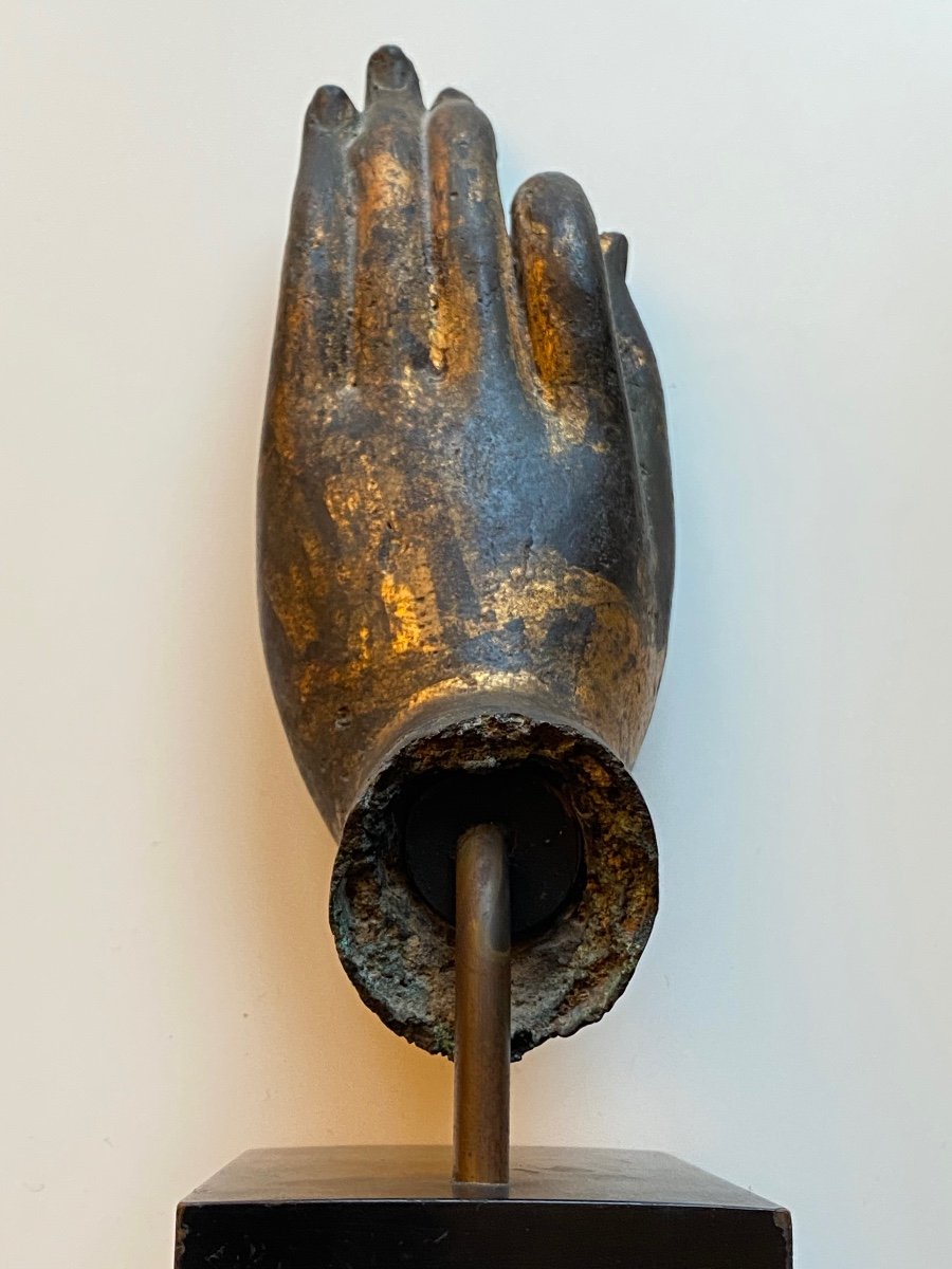 Buddha's Hand, Gilded Bronze, Thailand-photo-5