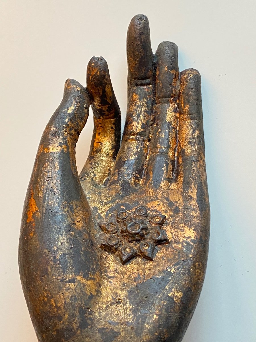 Buddha's Hand, Gilded Bronze, Thailand-photo-6