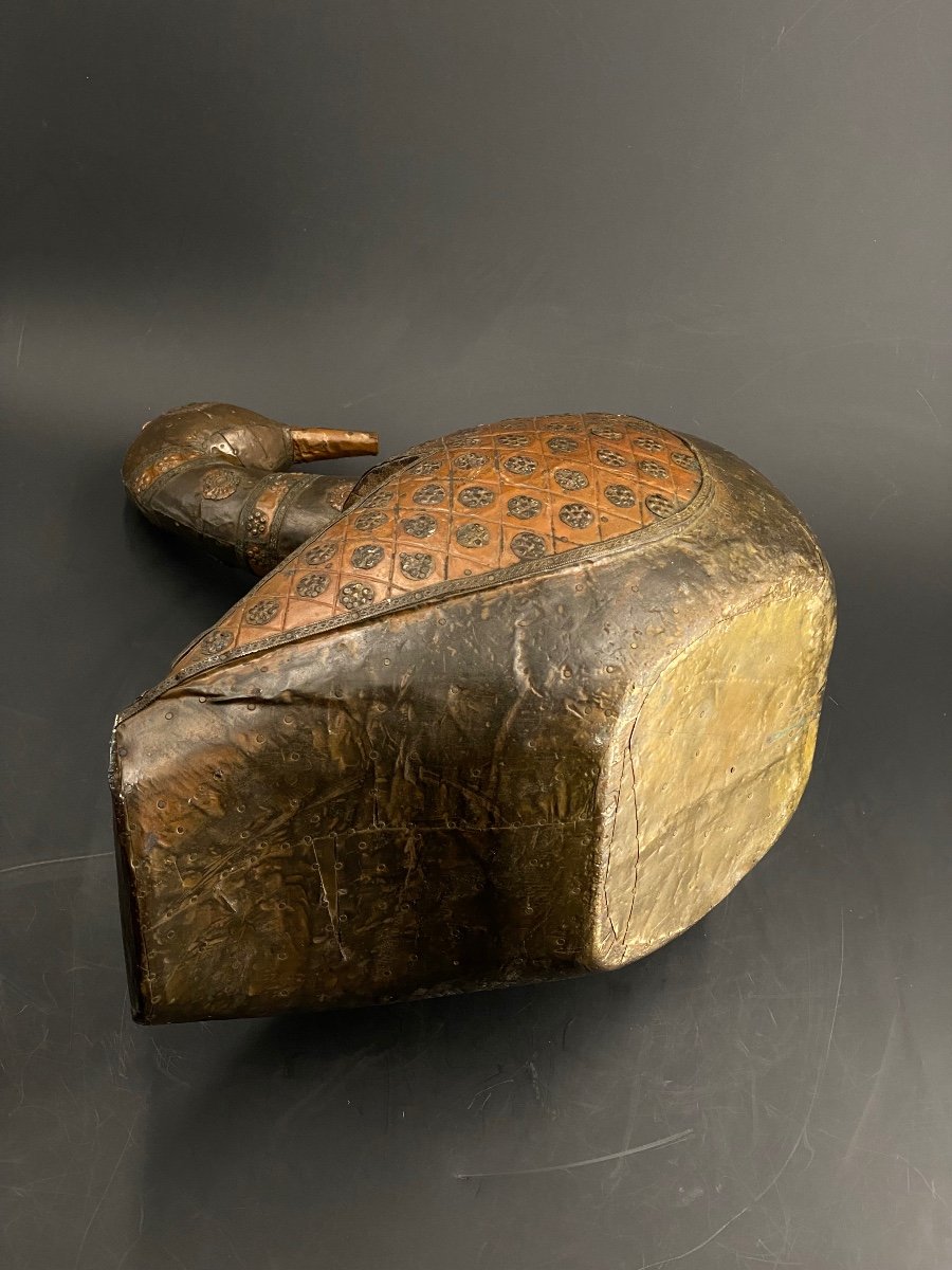 Duck, Wood And Copper Box, India, 19th Century-photo-4