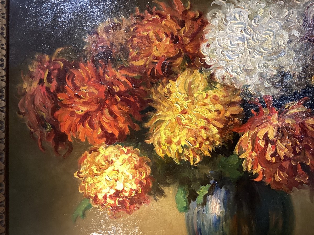 Chrysanthemum Bouquet Painting -photo-2