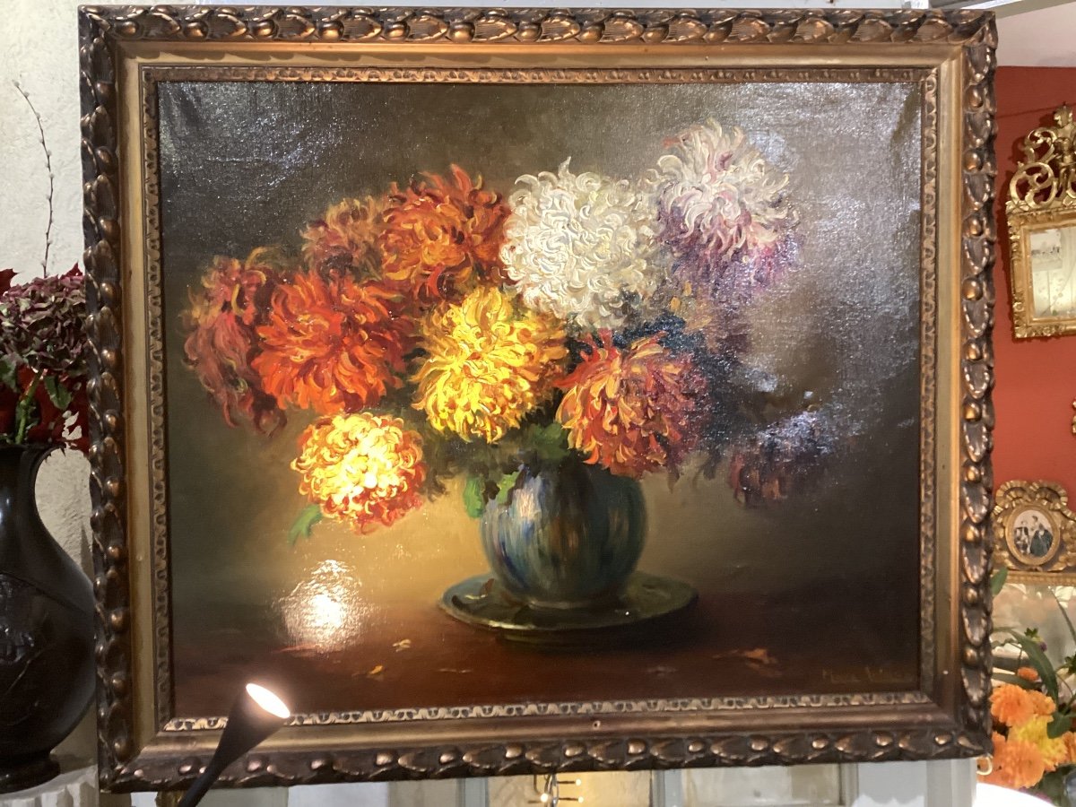 Tableau Bouquet Chrysanthèmes 