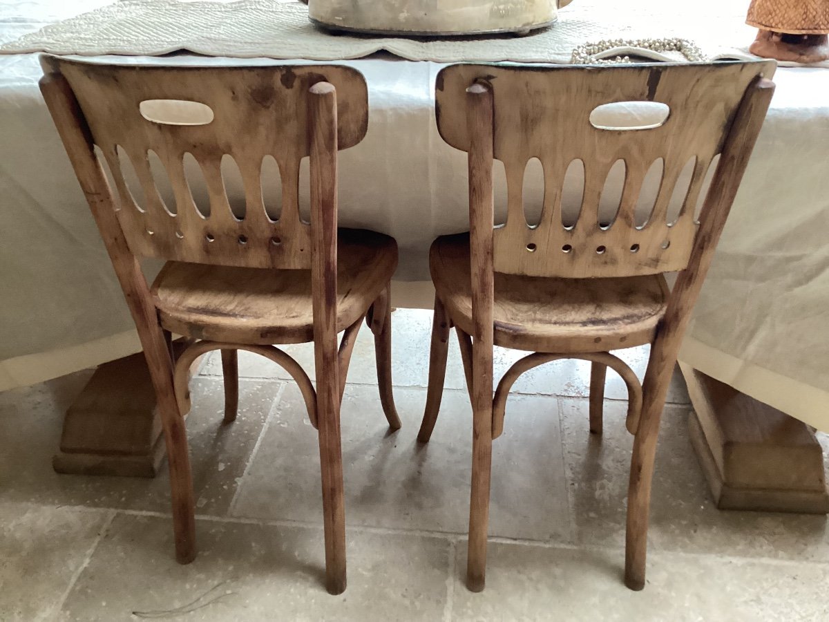 6 Wooden Bistro Chairs-photo-2