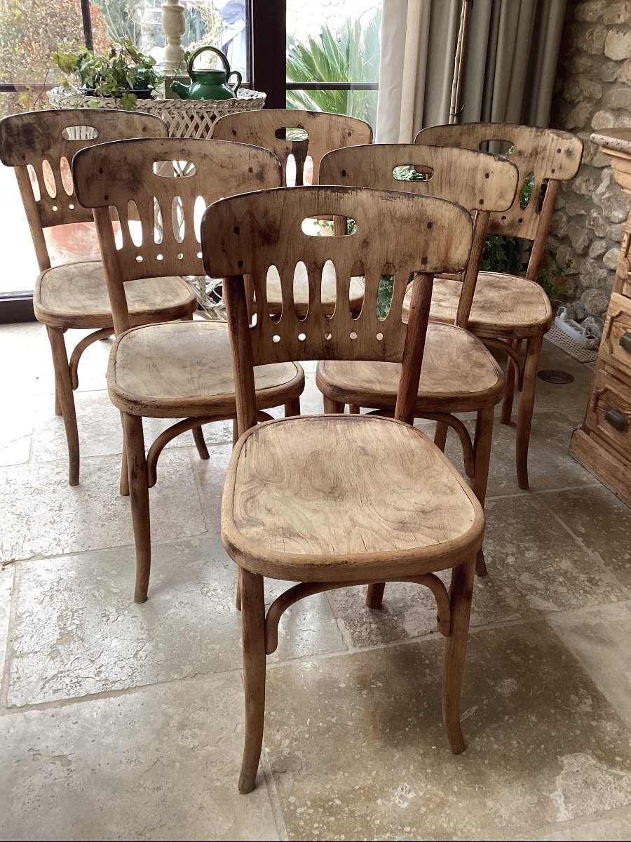 6 Wooden Bistro Chairs