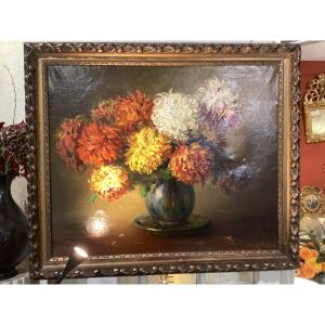 Chrysanthemum Bouquet Painting 