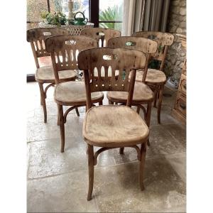 6 Wooden Bistro Chairs