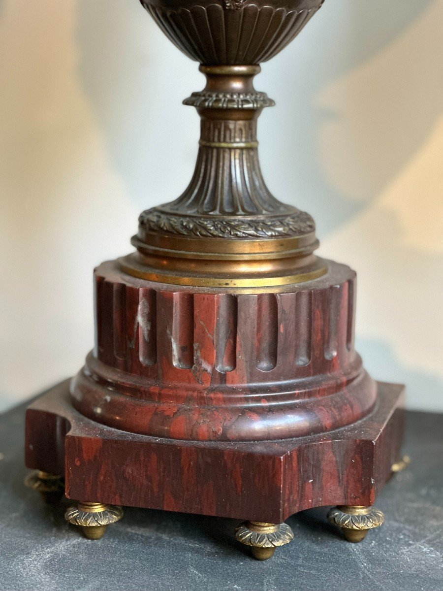 Pair Of Bronze Vases, Napoleon III Period.-photo-4