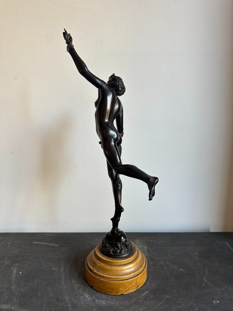 Bronze Figure And Siena Marble Base. Nineteenth Century.-photo-4