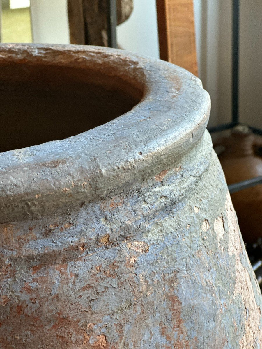 Aragonese Blue Earthenware Jar From The End Of The 18th Century And The Beginning Of The 19th Century.-photo-3