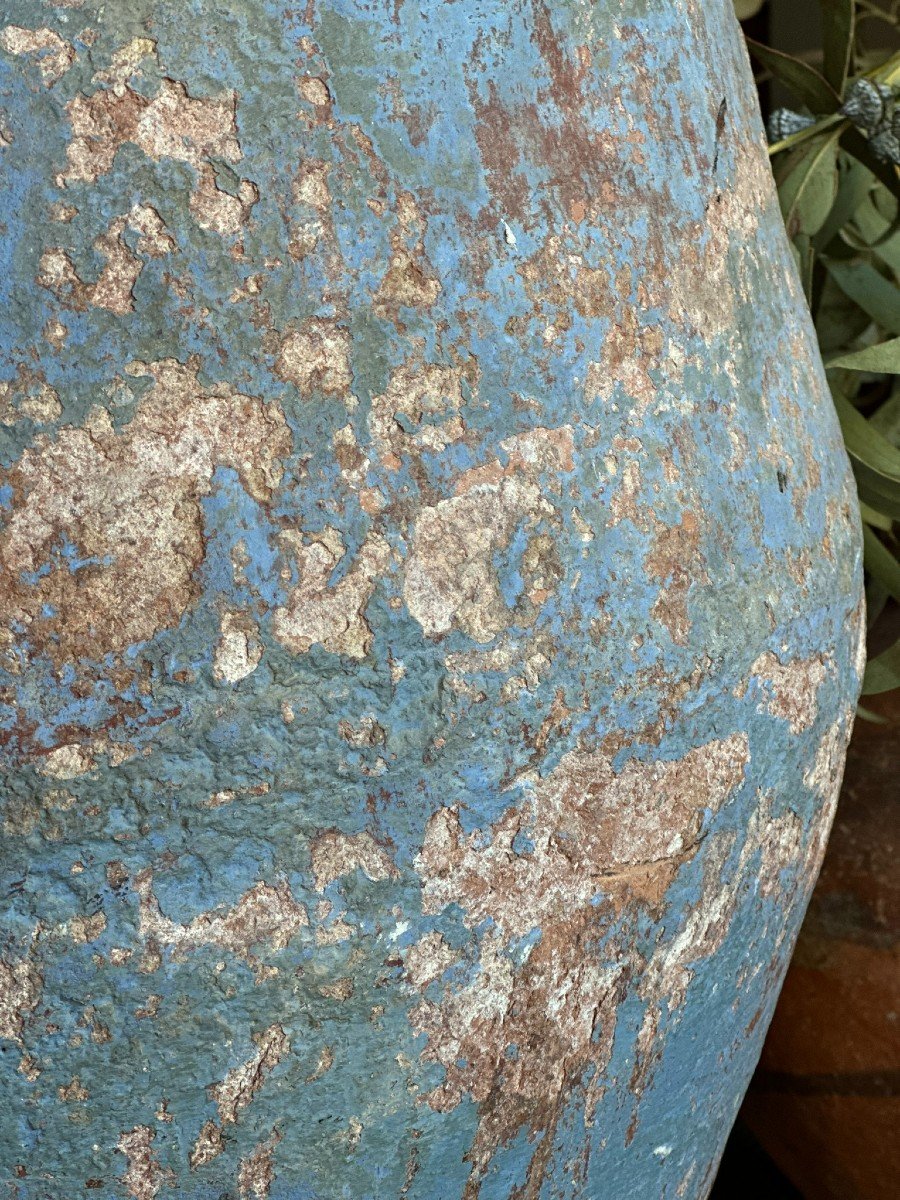 Aragonese Blue Earthenware Jar From The End Of The 18th Century And The Beginning Of The 19th Century.-photo-4