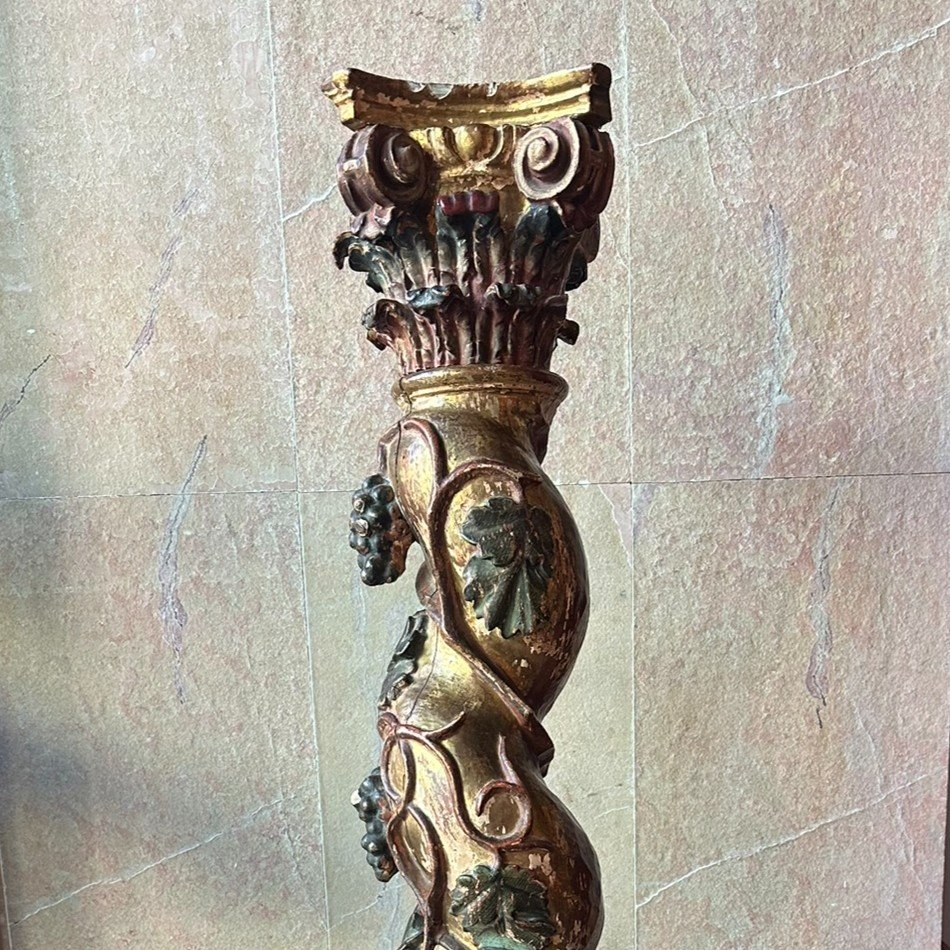 Spectacular 17th Century Carved Wooden Column