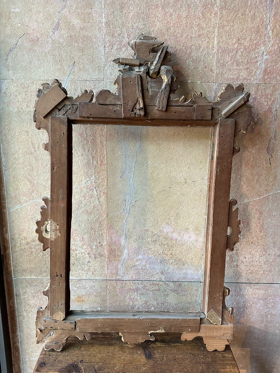 18th Century Carved And Gilded Wooden Frame-photo-2