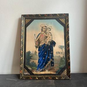Hand Colored Engraving With Florentine Style Frame. Sxix