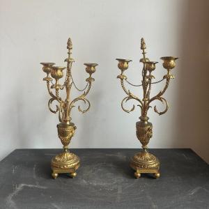 Pair Of Napoleon III Candlesticks. France