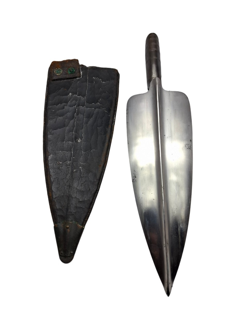 American Civil War Bayonet, With Leather Scabbard And Patent Date-photo-2