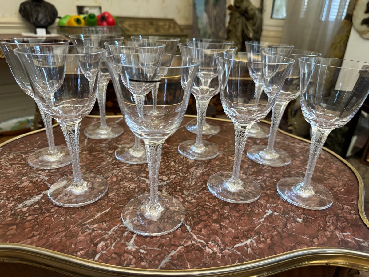 Suite De 12 Verres à vin Lalique -photo-2