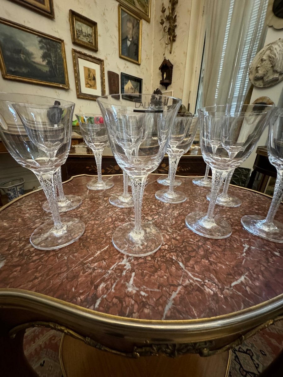 Suite De 12 Verres à vin Lalique -photo-1