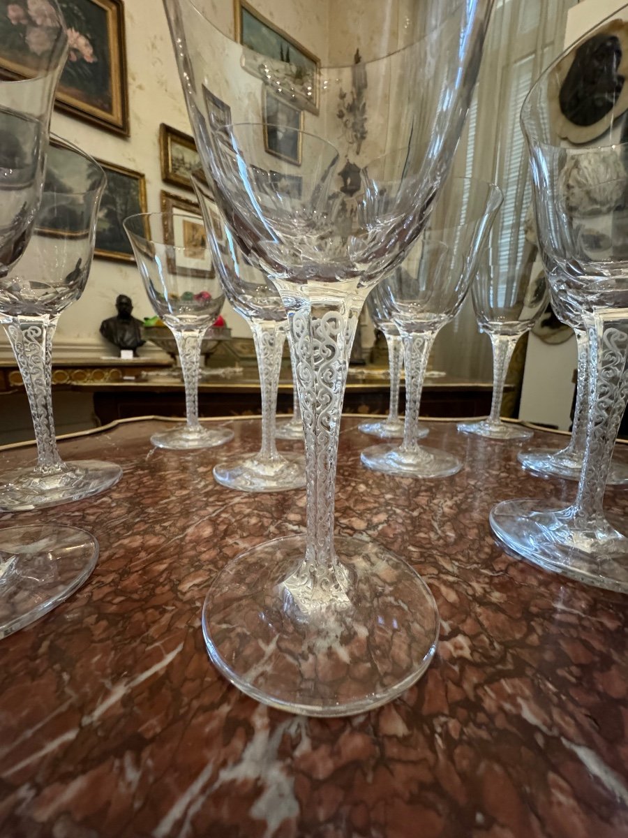 Suite De 12 Verres à vin Lalique -photo-4