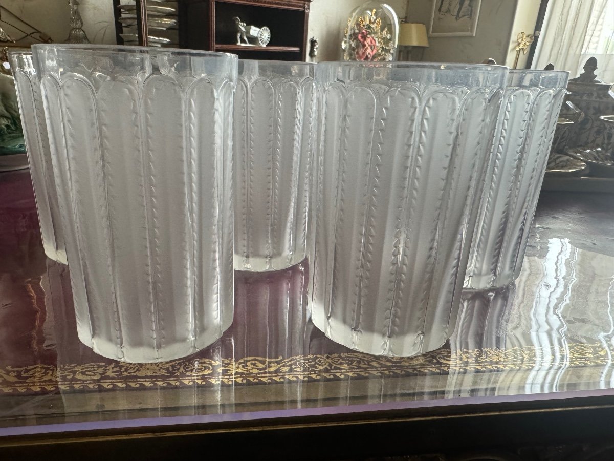 Set Of 8 Lalique Goblets -photo-4