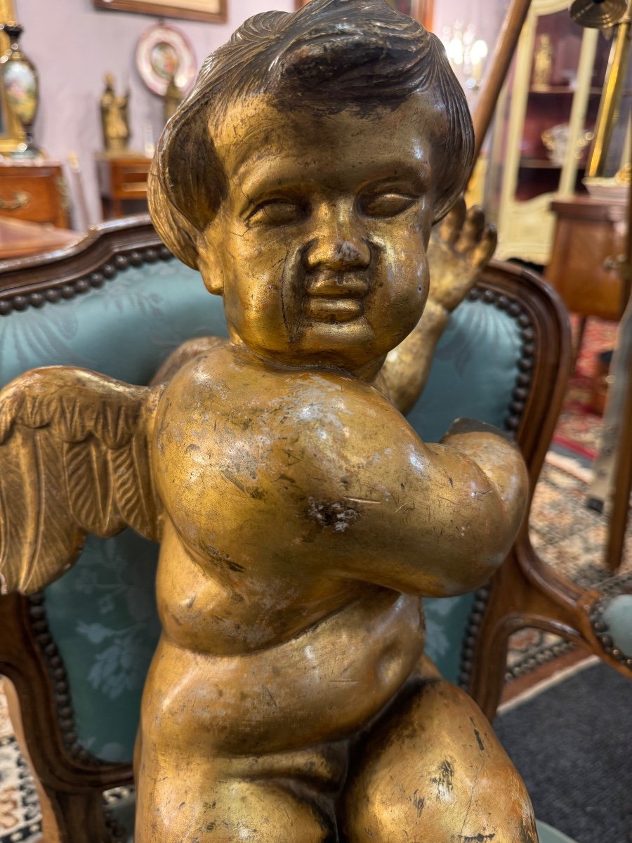 Large Golden Wooden Angel -photo-3