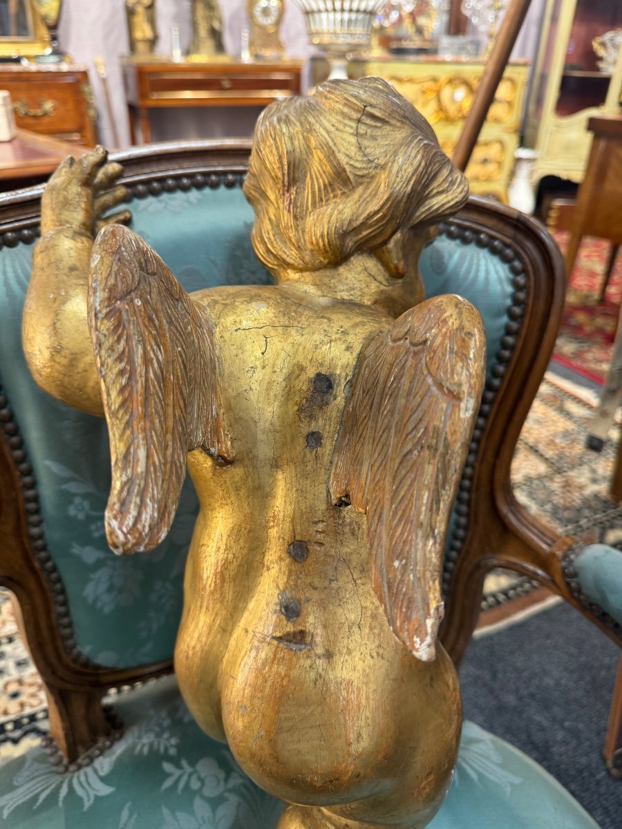 Large Golden Wooden Angel -photo-2